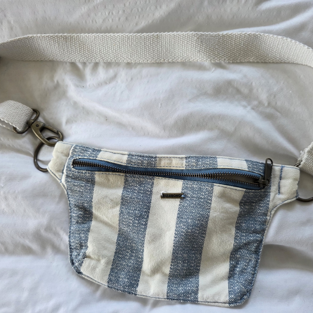 Billabong - Striped  White  And Blue Crossbody/Fanny Pack - Vintage Style